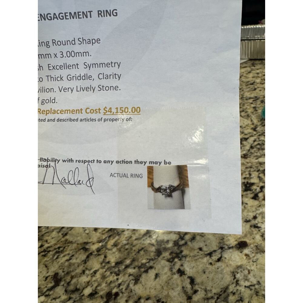 LADIES 14K GOLD ENGAGEMENT RING 14KT Solitaire. Size 9 1/2 - Picture 11 of 16
